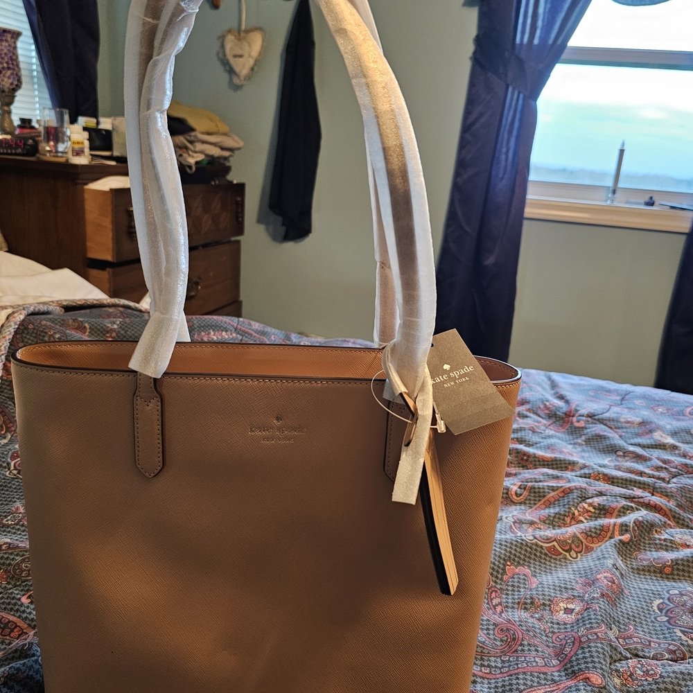 kate spade tan leather tote